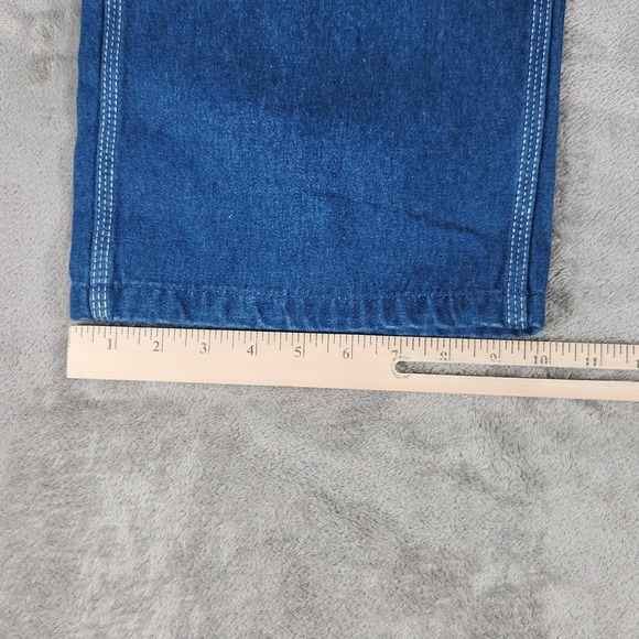 Big Smith Overalls Mens 34x32 Blue Denim Relaxed Fit Workwear Bib Utility - Picture 13 of 14